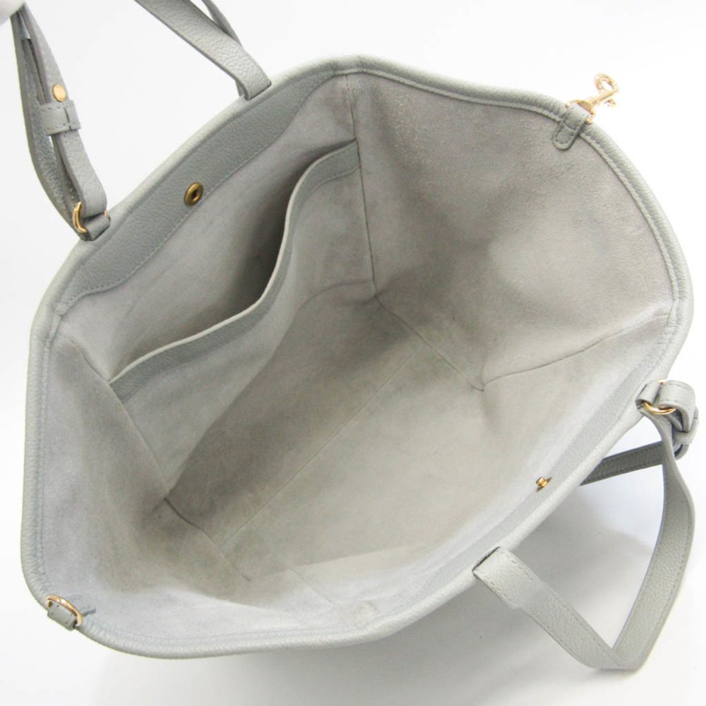 CELINE Leather Handbag Shoulder Bag Light Blue Gray - Picture 3 of 11